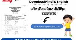 BA 1st Year Question Paper 2024 pdf Hindi &English