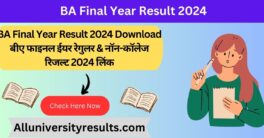 BA Final Year Result 2024 Download बीए फाइनल ईयर रेगुलर & नॉन-कॉलेज रिजल्ट 2024 लिंक