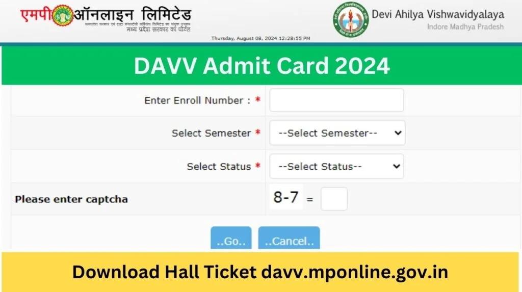 DAVV Admit Card 2024