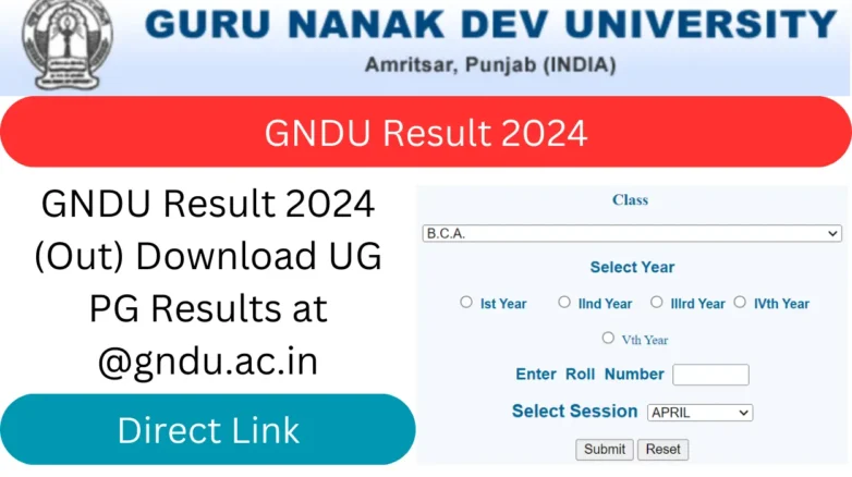 GNDU Result 2024 (Out) Download UG PG Results at @gndu.ac.in