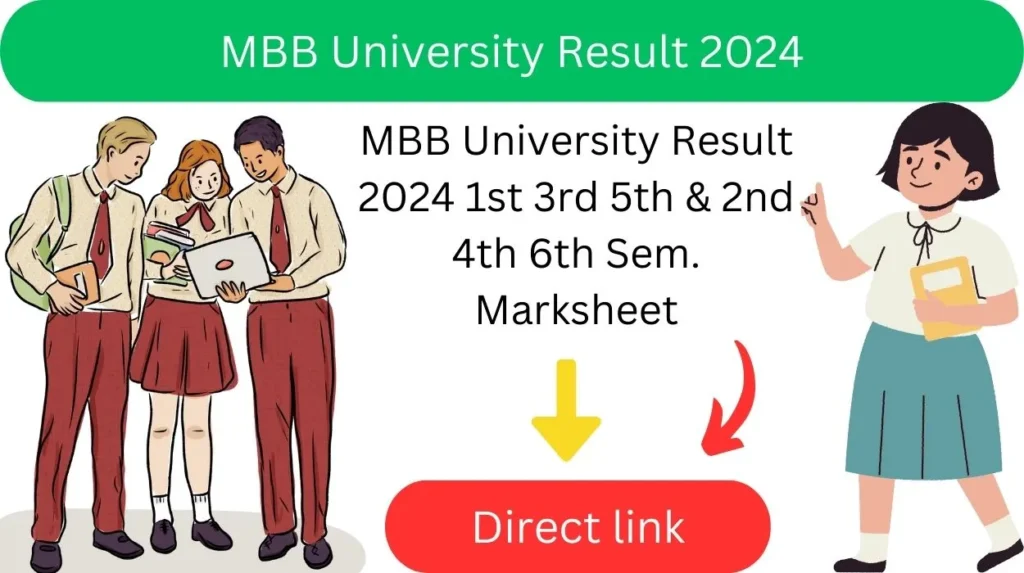 MBB University Result 2024 1st 3rd 5th & 2nd 4th 6th Semester Marksheet 
