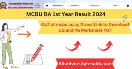 MCBU BA 1st Year Result 2024 OUT at mcbu.ac.in, Direct Link to Download UG and PG Marksheet PDF
