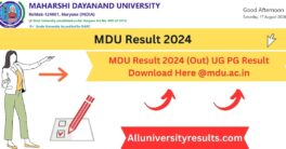 MDU Result 2024 (Out) UG PG Result Download Here @mdu.ac.in