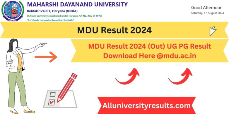 MDU Result 2024 (Out) UG PG Result Download Here @mdu.ac.in