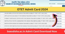 OTET Admit Card Download 2024- bseodisha.ac.in Admit Card Download Now