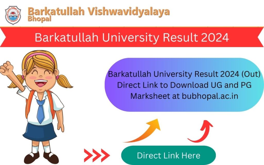 Barkatullah University Result 2024 (Out) Direct Link to Download UG and PG Marksheet at bubhopal.ac.in